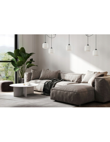 Elegancka lampa sufitowa RIFFLE w kolorze czarno-białym, cylindryczne klosze, 5 punktów świetlnych, do nowoczesnych wnętrz