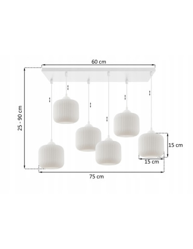 Lampa sufitowa RIFFLE z ryflowanymi kloszami – nowoczesne oświetlenie do skandynawskich wnętrz