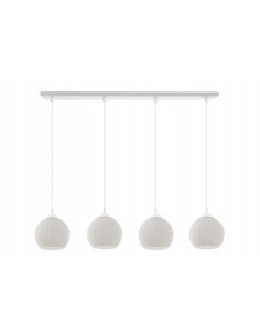 Lampa wisząca RIFFLE w nowoczesnym stylu z białymi kloszami, 4-punkty świetlne do jadalni i salonu