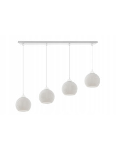 Lampa wisząca RIFFLE w nowoczesnym stylu z białymi kloszami, 4-punkty świetlne do jadalni i salonu 2