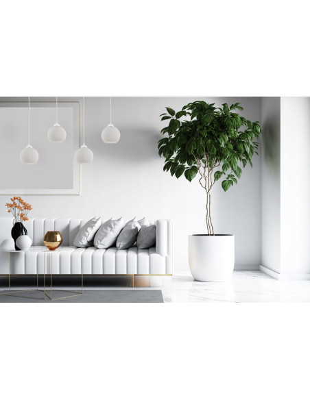 Lampa wisząca RIFFLE w nowoczesnym stylu z białymi kloszami, 4-punkty świetlne do jadalni i salonu