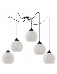 Lampa wisząca RIFFLE w stylu nowoczesnym, regulowane ramiona, eleganckie oświetlenie z 5 punktami E27, szklane klosze 2