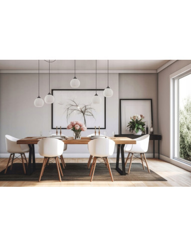 Lampa wisząca RIFFLE w stylu nowoczesnym, regulowane ramiona, eleganckie oświetlenie z 5 punktami E27, szklane klosze