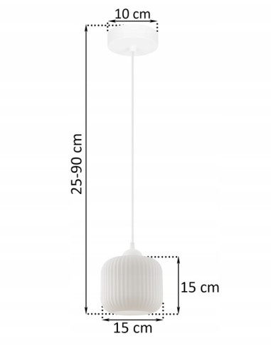 Nowoczesny zwis Riffle - elegancka lampa skandynawska do jadalni i kuchni z regulacją wysokości, biała szkło-metal.
