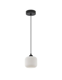 Lampa wisząca RIFFLE w stylu skandynawskim, elegancki cylindryczny klosz, regulowana długość, szklano-metalowa konstrukcja