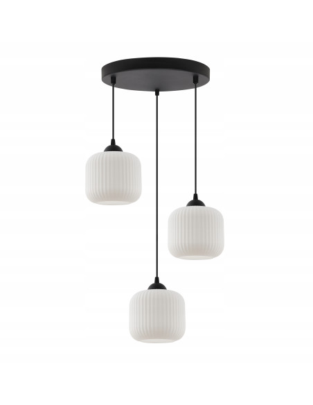 Nowoczesny żyrandol RIFFLE w stylu glamour z regulacją wysokości, idealny do jadalni i salonu.