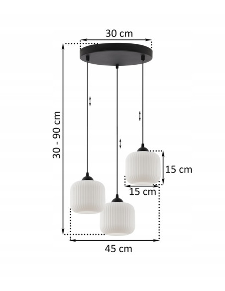 Nowoczesny żyrandol RIFFLE w stylu glamour z regulacją wysokości, idealny do jadalni i salonu.