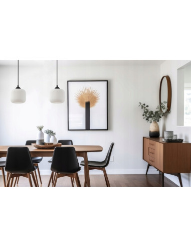 Nowoczesna lampa sufitowa RIFFLE z regulowaną długością i białymi kloszami do jadalni i salonu