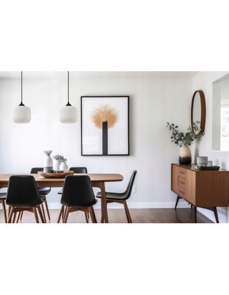 Nowoczesna lampa sufitowa RIFFLE z regulowaną długością i białymi kloszami do jadalni i salonu