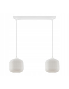 Lampa sufitowa RIFFLE w stylu skandynawskim z białymi szklanymi kloszami - elegancja i funkcjonalność w każdym wnętrzu