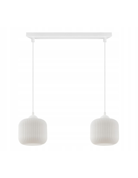 Lampa sufitowa RIFFLE w stylu skandynawskim z białymi szklanymi kloszami - elegancja i funkcjonalność w każdym wnętrzu
