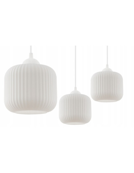 Lampa sufitowa RIFFLE w stylu skandynawskim z białymi szklanymi kloszami - elegancja i funkcjonalność w każdym wnętrzu
