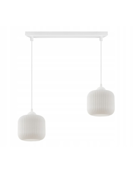 Lampa sufitowa RIFFLE w stylu skandynawskim z białymi szklanymi kloszami - elegancja i funkcjonalność w każdym wnętrzu