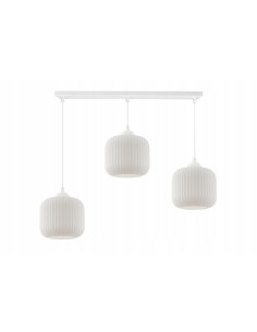 Lampa wisząca RIFFLE z trzema białymi kloszami - nowoczesne oświetlenie do biura i jadalni 2