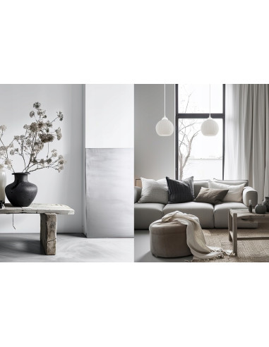 Lampa wisząca RIFFLE 2-punktowa w eleganckim stylu glamour, idealna do nowoczesnych wnętrz, białe klosze szklane