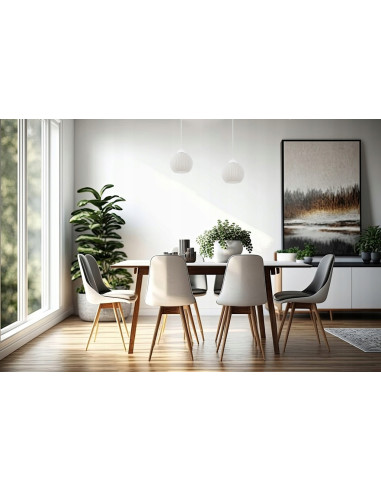 Lampa wisząca RIFFLE 2-punktowa w eleganckim stylu glamour, idealna do nowoczesnych wnętrz, białe klosze szklane