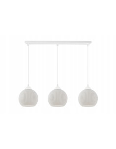 Lampa wisząca RIFFLE - elegancka biała oprawa z metalu i szkła, idealna do nowoczesnych wnętrz, 3-punkty światła