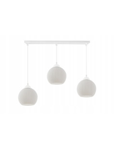 Lampa wisząca RIFFLE - elegancka biała oprawa z metalu i szkła, idealna do nowoczesnych wnętrz, 3-punkty światła 2