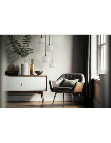 Lampa sufitowa RIFFLE 4-punktowa z falowanymi kloszami, eleganckie oświetlenie do jadalni i salonu