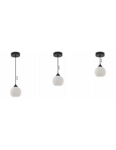 Nowoczesna lampka wisząca RIFFLE w białym kolorze z przezroczystym kloszem – eleganckie oświetlenie do każdego wnętrza.