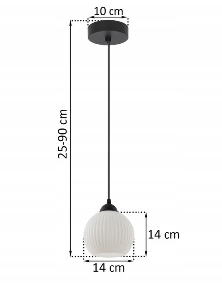 Nowoczesna lampka wisząca RIFFLE w białym kolorze z przezroczystym kloszem – eleganckie oświetlenie do każdego wnętrza.