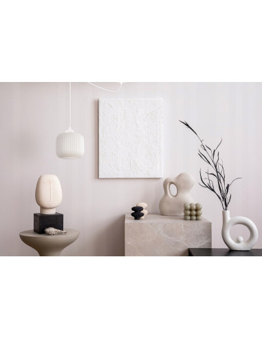 Elegancka lampa wisząca RIFFLE z regulacją wysokości i szklanym kloszem - idealna do salonu i jadalni, biały kolor.