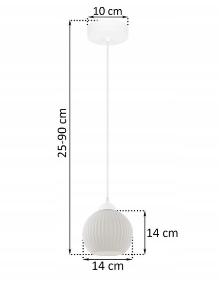 Nowoczesna lampka wisząca RIFFLE w białym kolorze z przezroczystym kloszem – eleganckie oświetlenie do każdego wnętrza.