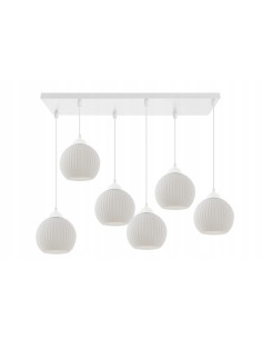 Lampa sufitowa RIFFLE - nowoczesny lampion w białym kolorze, 6 punktów E27, 90 cm długości, idealna do każdego wnętrza 2