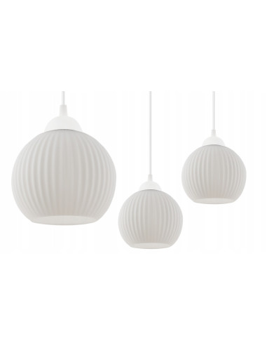 Lampa sufitowa RIFFLE - nowoczesny lampion w białym kolorze, 6 punktów E27, 90 cm długości, idealna do każdego wnętrza