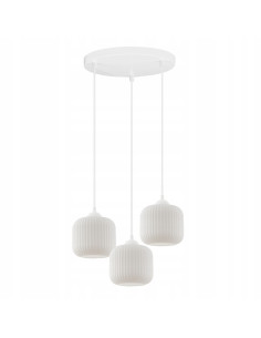 Lampa wisząca RIFFLE w stylu glamour z białymi kloszami - elegancja do sypialni i salonu 2