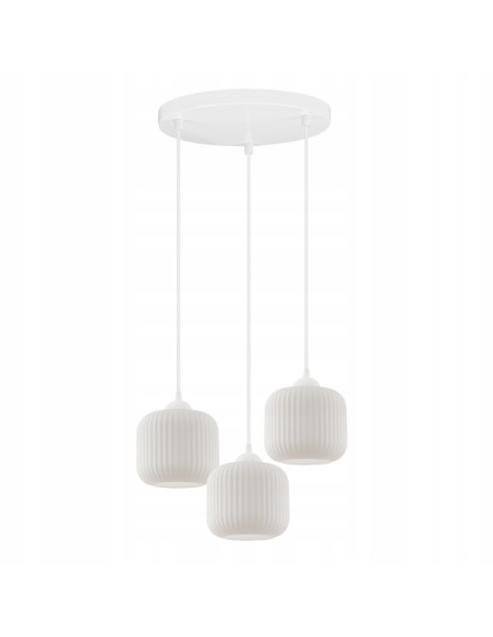 Lampa wisząca RIFFLE w stylu glamour z białymi kloszami - elegancja do sypialni i salonu