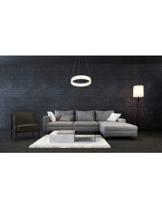 Nowoczesna lampa sufitowa LED RING o minimalistycznym designie, biały, energooszczędne oświetlenie do wnętrz. 2