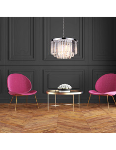 Żyrandol kryształowy Vetro w stylu glamour – elegancja do sypialni i nowoczesnych wnętrz, z regulacją wysokości. 2