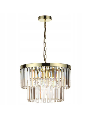 Luksusowy żyrandol VETRO z kryształami, elegancka dekoracja glamour z 5 źródłami światła, idealny do salonu i biura.