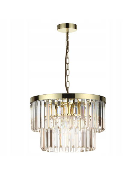 Luksusowy żyrandol VETRO z kryształami, elegancka dekoracja glamour z 5 źródłami światła, idealny do salonu i biura.