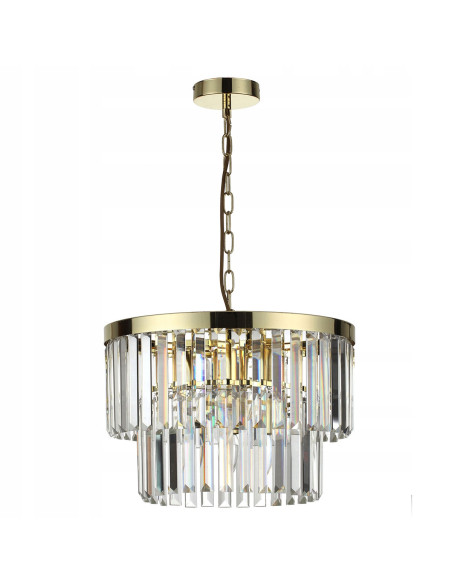 Luksusowy żyrandol VETRO z kryształami, elegancka dekoracja glamour z 5 źródłami światła, idealny do salonu i biura.