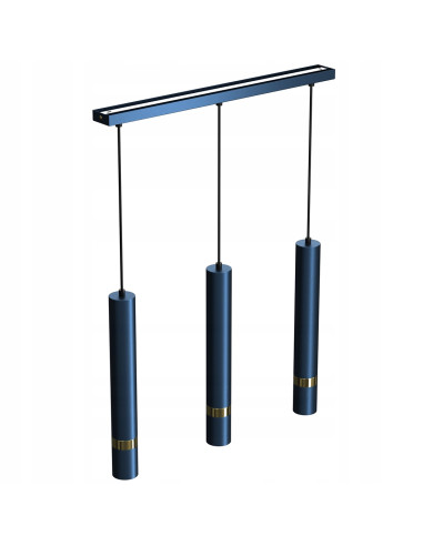 Lampa sufitowa Loft JOKER z trzema niebieskimi kloszami - nowoczesny design do jadalni i salonu