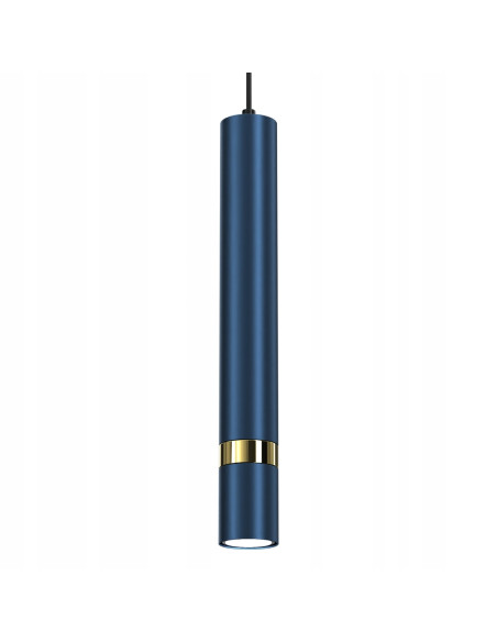 Lampka wisząca minimalistyczna JOKER w kolorze szafirowym z metalowym kloszem GU10 do jadalni