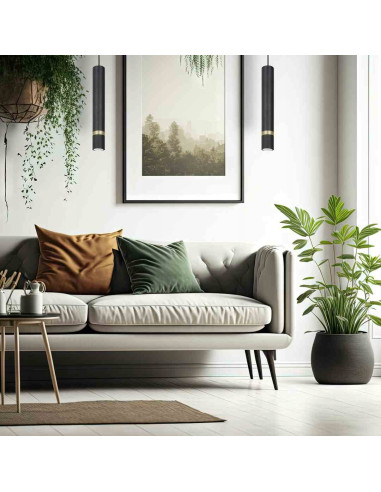 Lampka biurkowa JOKER - czarna tuba, minimalistyczna lampa z wymiennym gwintem GU10, idealna do biura i wnętrz.