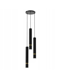 Żyrandol JOKER asimetryczny czarno-złoty - nowoczesne oświetlenie do salonu, sypialni, jadalni z regulacją wysokości.