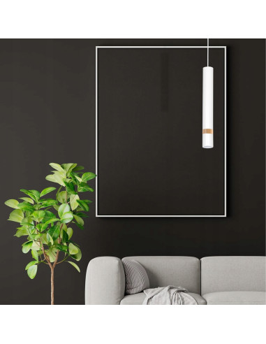 Lampa wisząca JOKER – minimalistyczna lampa w białym kolorze, regulowana wysokość 50-90 cm, idealna do nowoczesnych wnętrz.