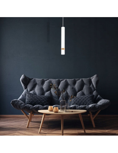 Lampa wisząca JOKER – minimalistyczna lampa w białym kolorze, regulowana wysokość 50-90 cm, idealna do nowoczesnych wnętrz.