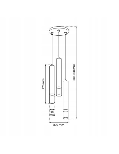Żyrandol JOKER asimetryczny czarno-złoty - nowoczesne oświetlenie do salonu, sypialni, jadalni z regulacją wysokości.