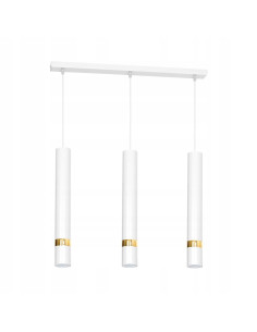 Lampa wisząca JOKER w białym i złotym, elegancki dodatek do salonu, jadalni, biura i nowoczesnych wnętrz.