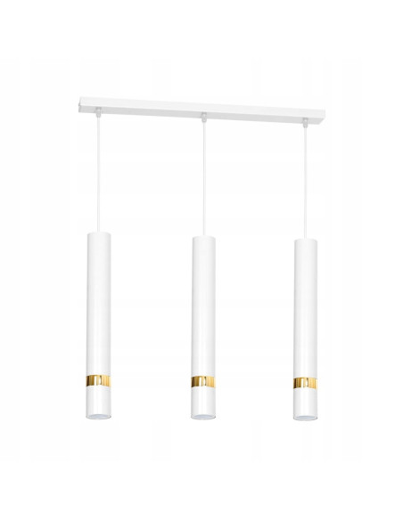 Lampa wisząca JOKER w białym i złotym, elegancki dodatek do salonu, jadalni, biura i nowoczesnych wnętrz.