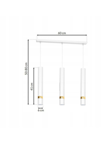 Lampa wisząca JOKER w białym i złotym, elegancki dodatek do salonu, jadalni, biura i nowoczesnych wnętrz.