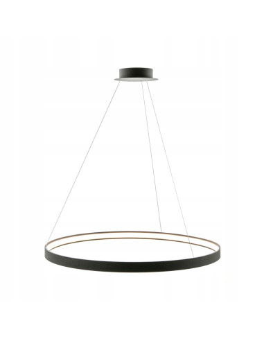 Elegancka lampa wisząca CIRCLE w czarnej ramie z LED do nowoczesnych wnętrz jadalni i salonu