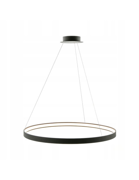Elegancka lampa wisząca CIRCLE w czarnej ramie z LED do nowoczesnych wnętrz jadalni i salonu