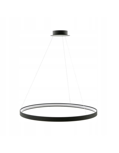 Elegancka lampa wisząca CIRCLE w czarnej ramie z LED do nowoczesnych wnętrz jadalni i salonu
