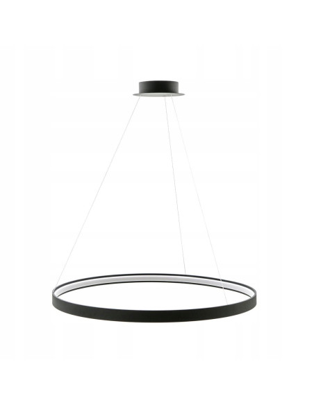 Elegancka lampa wisząca CIRCLE w czarnej ramie z LED do nowoczesnych wnętrz jadalni i salonu